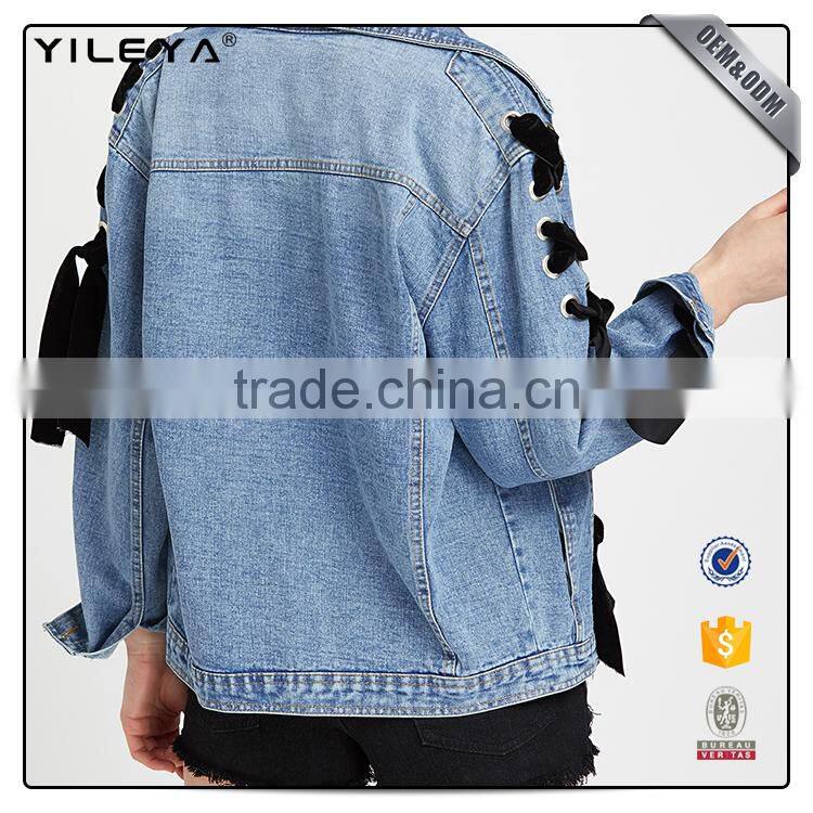 Latest fashion lady denim jacket designs,women jean jacket,woman denim jacket