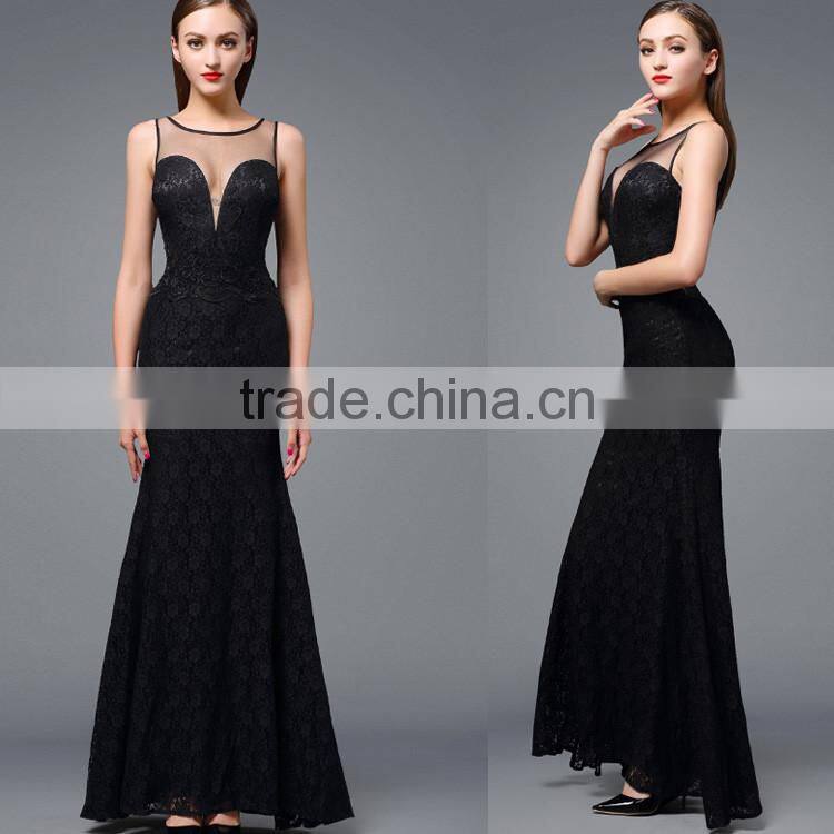 Women Lace sexy party dresses long maxi body con lady's prom dress for wholesale
