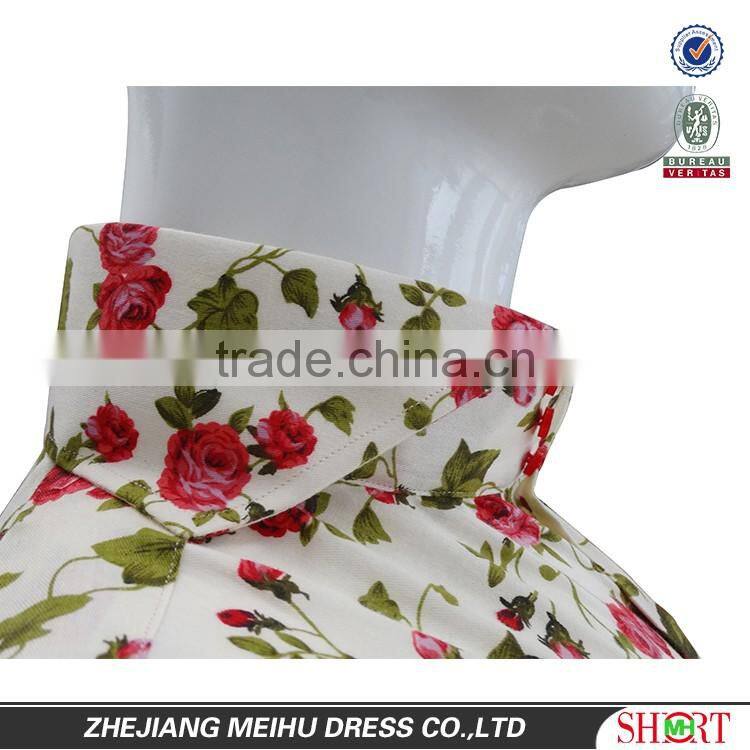 Men 3 button collar dress shirts fancy man shirt flowers