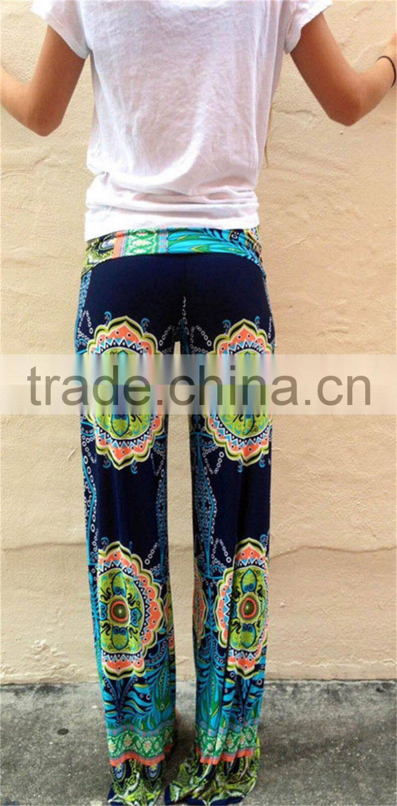 Shandao Women's Fashion Floral Print Trousers