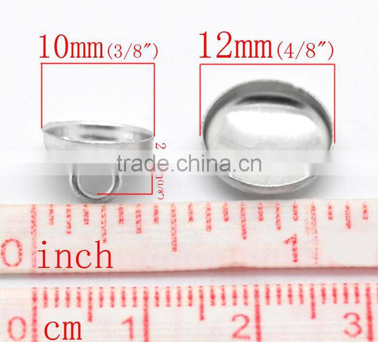 300Sets Aluminum Tone Shank Wire Back Cover Metal Buttons