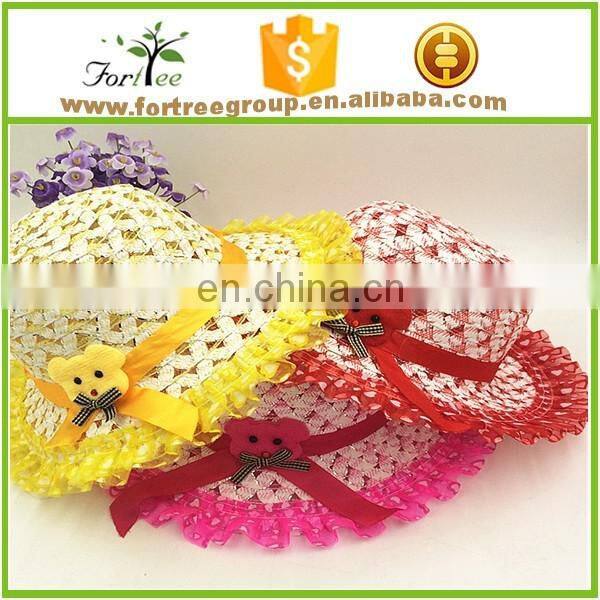 light pink personalized baby hats straw paper fedora hats