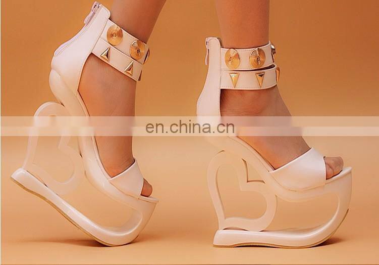 Latest Europe Fish Mouth Waterproof Color Matching High Heel Shoes