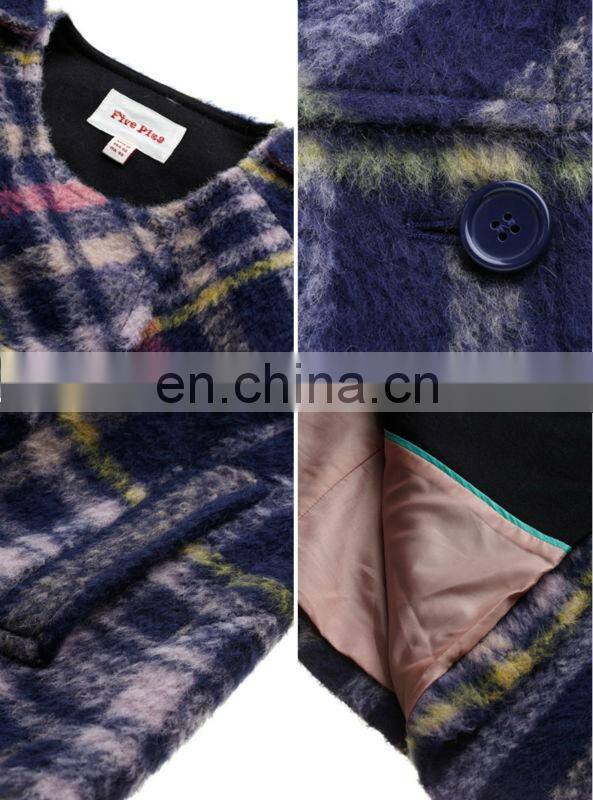 Latest catchy russian style plain design double-breasted button dress coat winter clothes