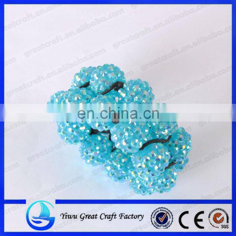 2014 fashion Blue diamond ball elastic bracelet