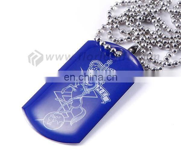 Made in china factory cheap dog tag stamping custom logo with ball chain