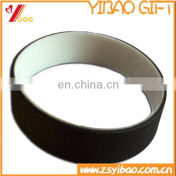 Custom engraved metal silicone bracelet with stainless steel plate