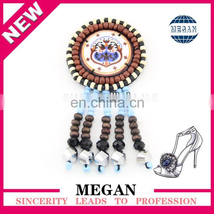 2014 New Fashion Designer Blue Flowers High Heel Shoes