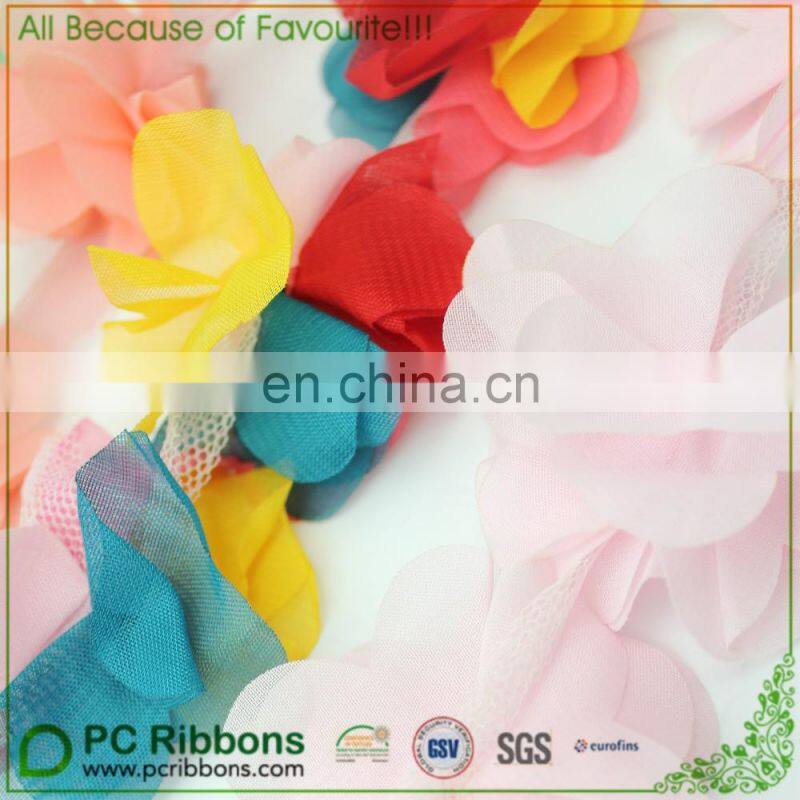 Wholesale Color Shabby Chiffon Flower Trim