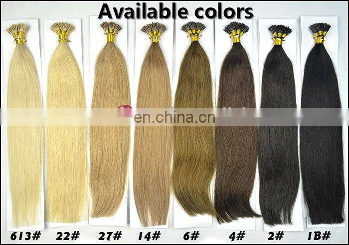 Courteous service pre braided hair i tip hair extensions wholesale Brazilian design the color you want