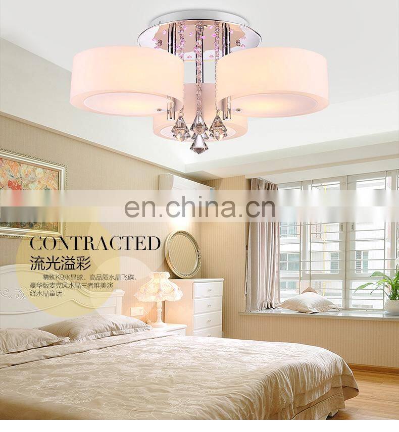 LED warm simple ceiling crystal chandelier with remote