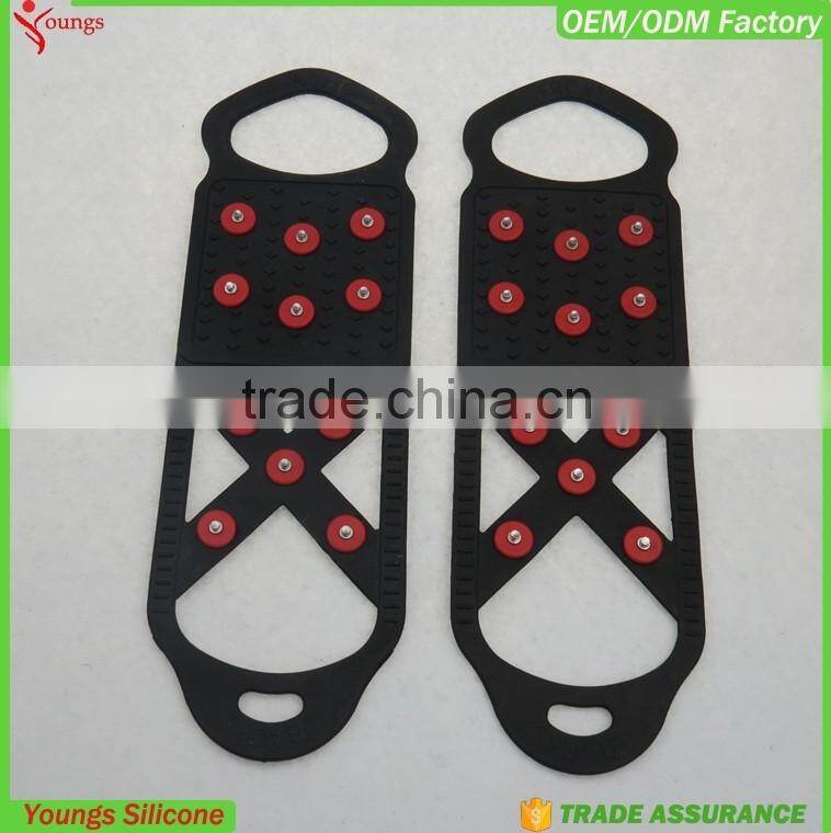 2016 eco-friendly anti-slip Over Shoe Studded Snow Grips Ice Grips Anti Slip Snow Shoes Crampons Cleats 11 studs
