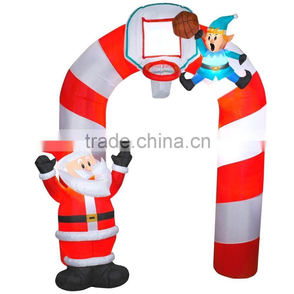 factory custom Happy Christmas decorative oxford cloth inflatable Christmas arch decoration