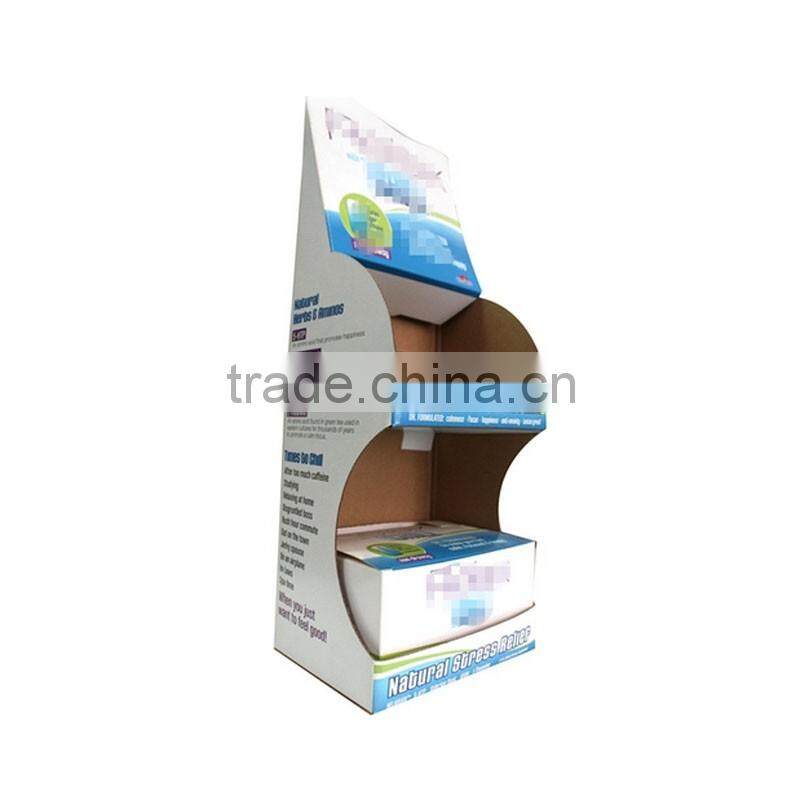 Eye catching advertising cardboard jewelry display stand with hook