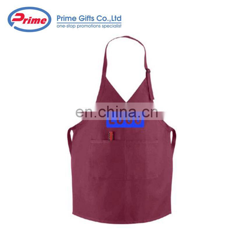 Custom Logo Cotton Tuxedo Bib Apron with Adjustable Neckband