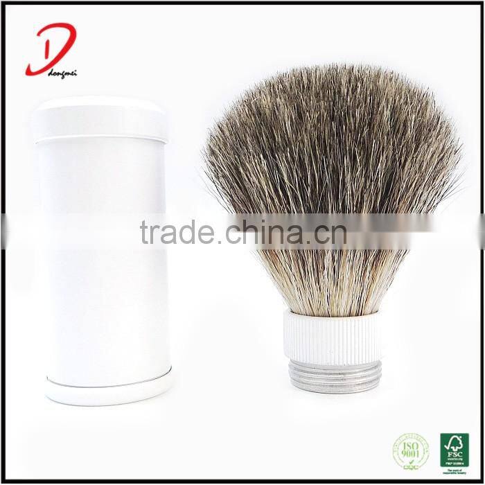white protable travel shaving brush,removeable pure badger hair shaving brush