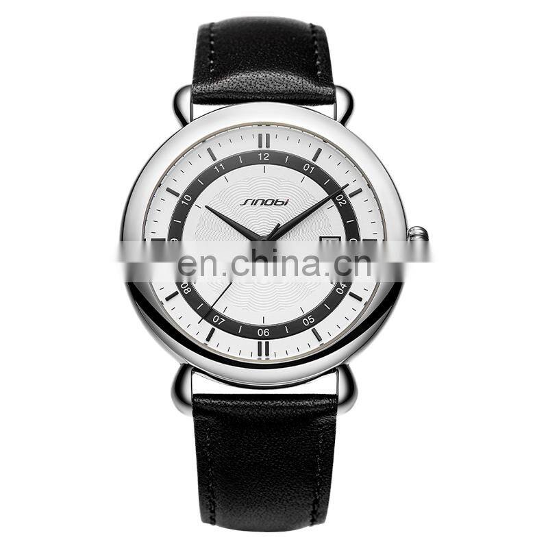 SINOBI Wrist Watch for Men 2021 S9844G Watch Sinobi Gentleman Classic Quartz Watches Motre Homme Black Handwatch