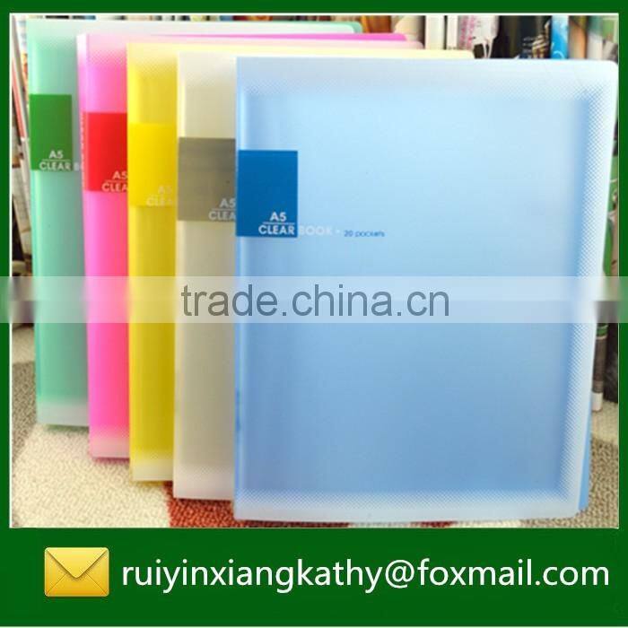 Transparent colourful plastic soft cover display book