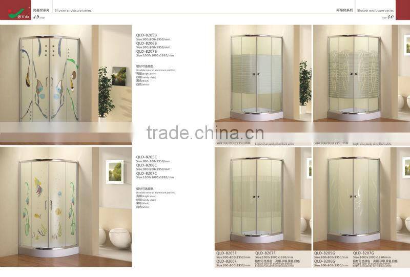 2014 new ABS tray tempered glass cheap shower enclosure