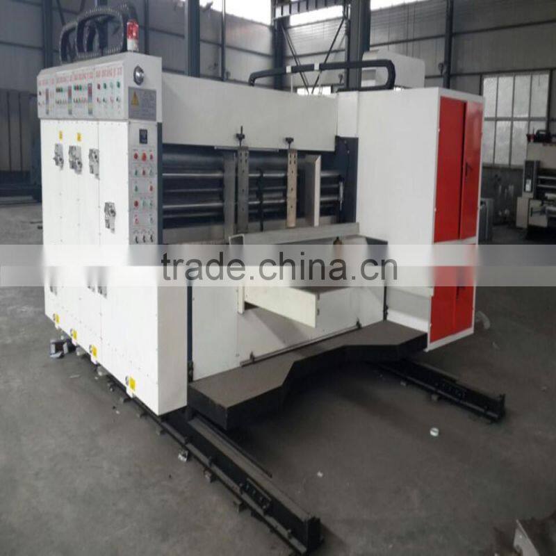 Lead edge feeder two colors printing slotter machine box making machine