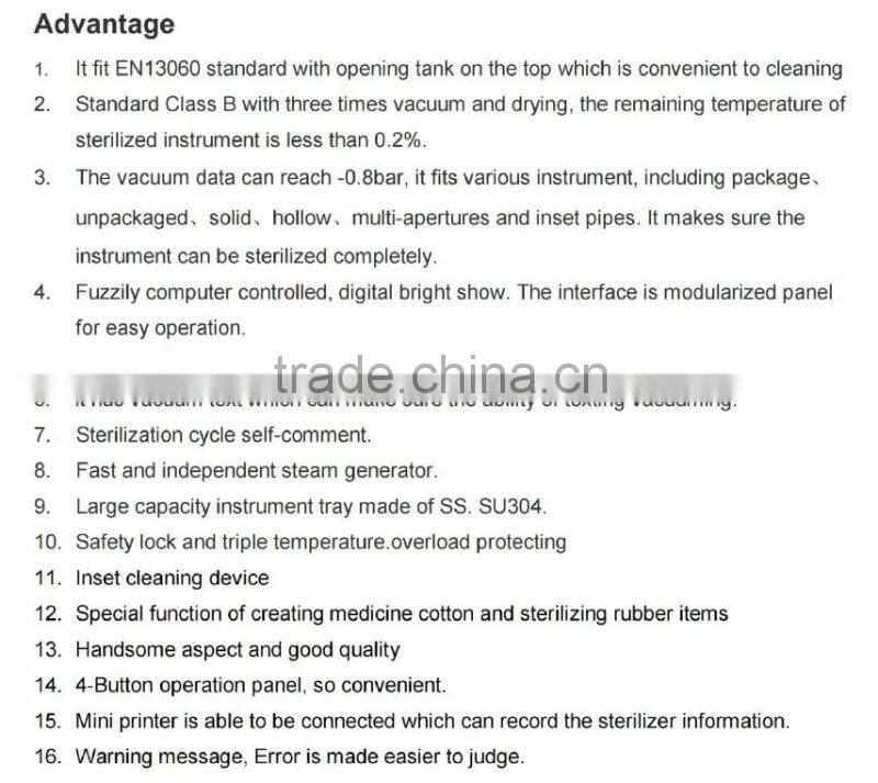Class B 18 L dental clinic autoclave