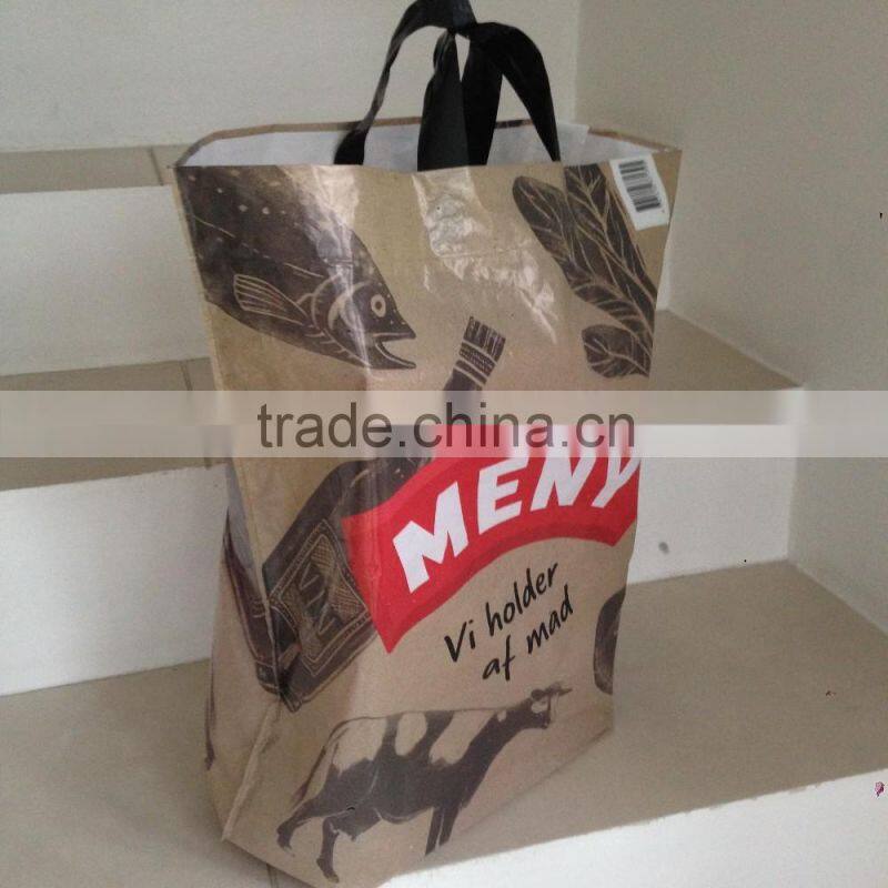 household reusable shopping bag soft loop square bottom
