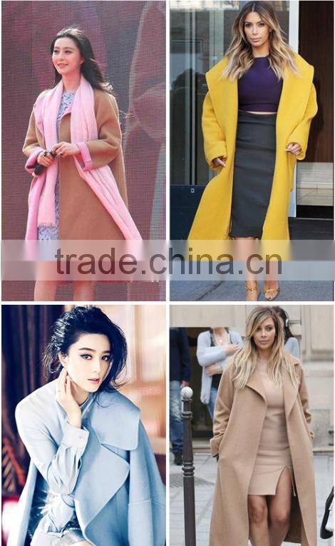 High quality 2016 new fashion elegant autumn long sleeve long trench woman overcoat cheap womens designer winter coats