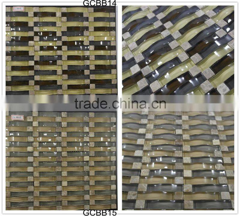 thickness 8mm glass mosaic tile