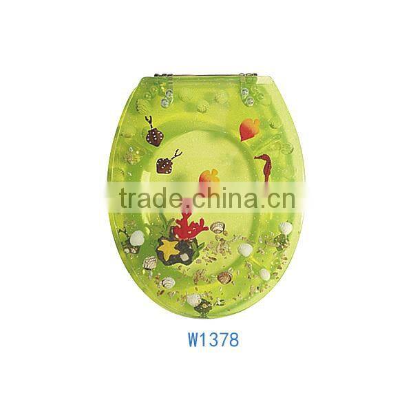 Quality bathroom accessory wholesale oval hotel polyresin soft close toilet seat hinges