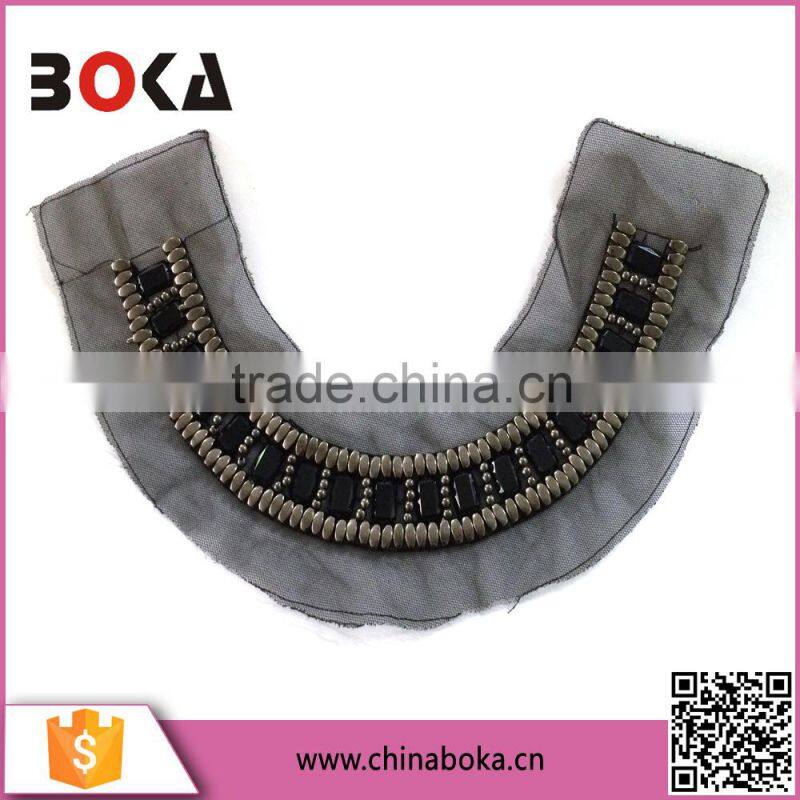 BOKA Fashion detachable beads neckline,embroidery collar with rhinestone applique