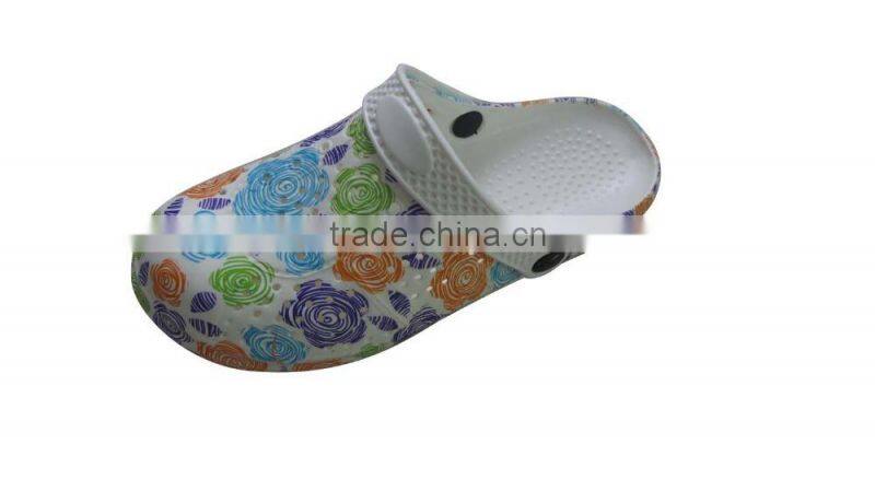 Women eva printing shoes,printing garden clogs, women eva clogs