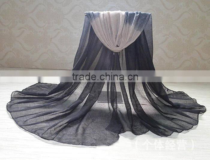 Trend All-match Long Large Gradient Color Ladies' Foulard Scarf Muslim Hijabs