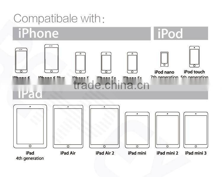 Nylong & TPE Mfi Original 8 Pin Circular Connector Wholesale USB Cable for IOS
