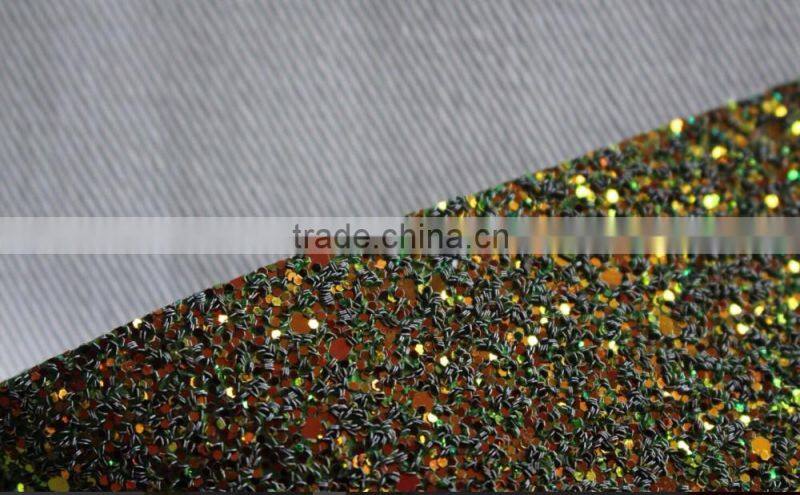 100% polyurethane leather glitter pu fabric hot selling leather per meter