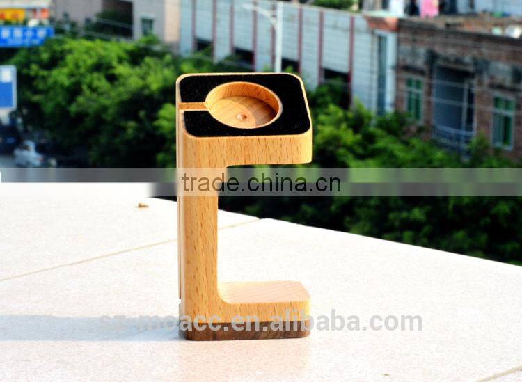 Strong and light Natural wood watch stand watch display stand for apple watch