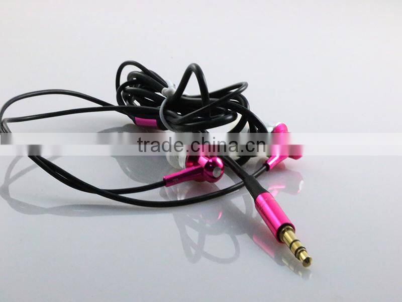 Fashion earphone mini in-ear stereo earphone,wholesale high quality metal stereo headset earbuds earphone