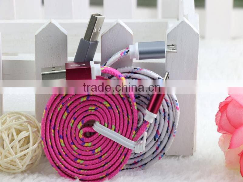 Sync Ultra Thin Fabric USB Micro Cable,Braided High Quality Micro 5 pin Ultra Thin USB Cable