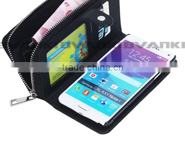 Fast Moving Items From China Smart Phone Wallet With Mobile Stand Leather For Samsung Galaxy Note 4 Phones,Mobile Phone Set New