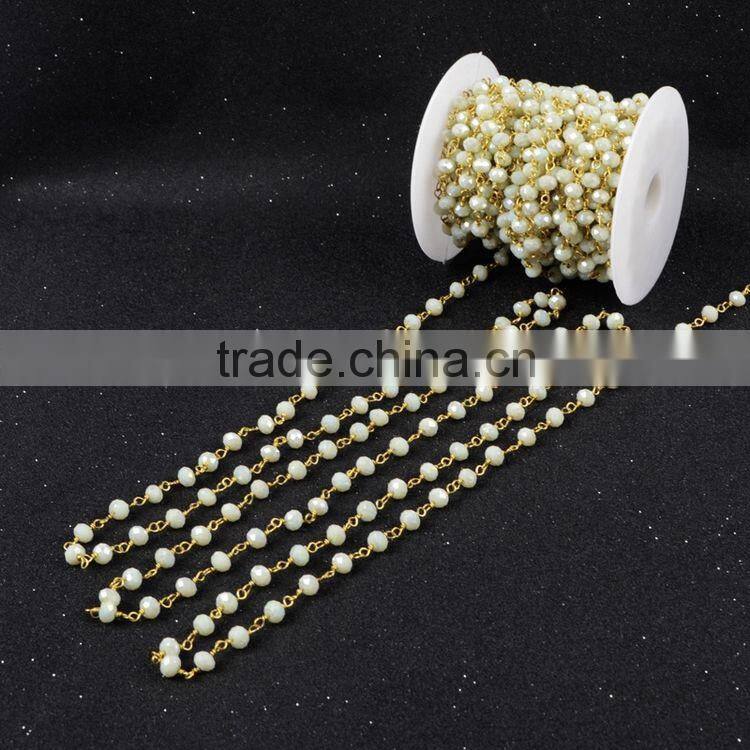 $4/meter by Trade Assurance- yellow green citrine topaz crystal quartz beaded chains for necklace