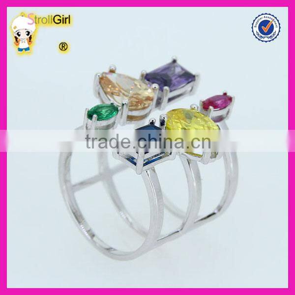 Fashion 925 sterling silver natural stone ring, hot sale chalcedony gemstone rings for women