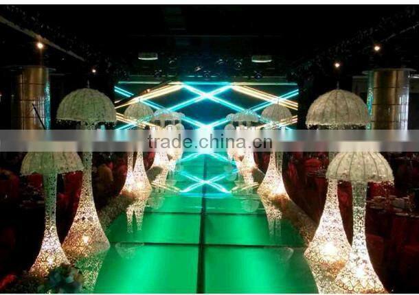 Newest Wedding stage crystal pillars,light wedding stages crystal pillars ,decorative wedding pillars for sale(MWS-004)