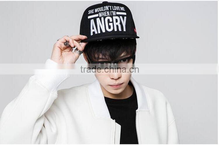 PU Embroidery Snapback Cap Hip-hop Hat Adjustable