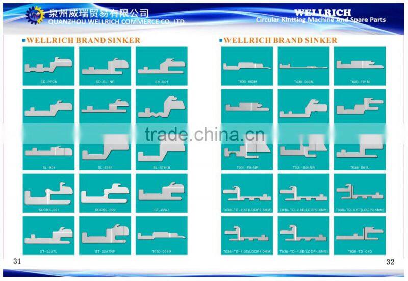 Wellrich Sinker for circular knitting machine