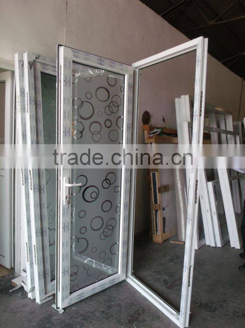 Plastic glass door pvc glass shower door