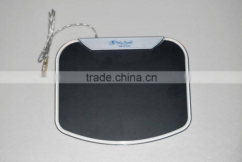 Muti-function Mouse Pad with 4-Port USB2.0 Hub show Blue LED Lighting