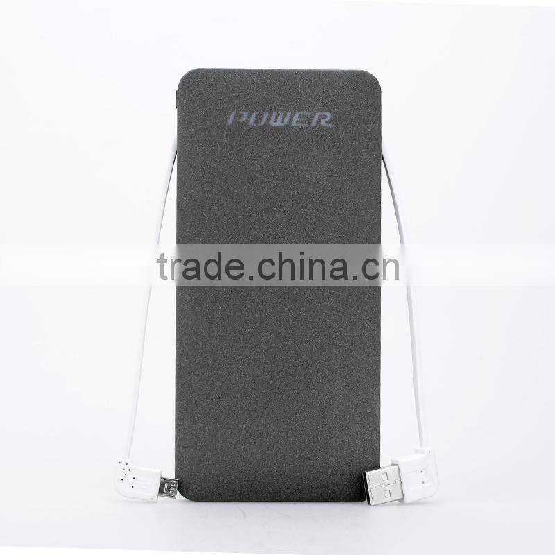 Promotional Dual Built-in Cable USB Powerbank Cell Phone Charger 10000mah