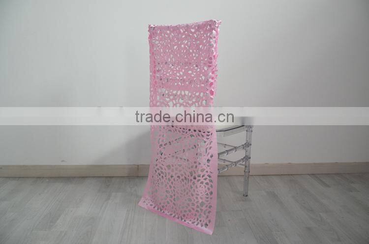 Fancy blush laser cut felt wedding chair cap covers