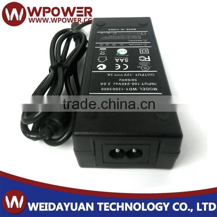 AC/DC universal power adapter for notebook 36w 12v3a