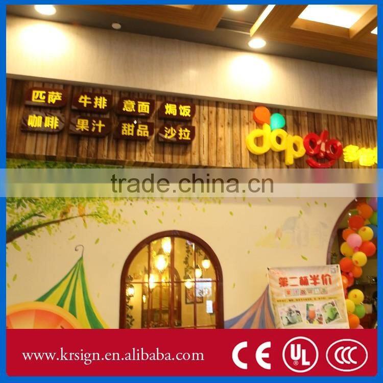 Wall mounted high brightness 3d led acrylic letter signs holder