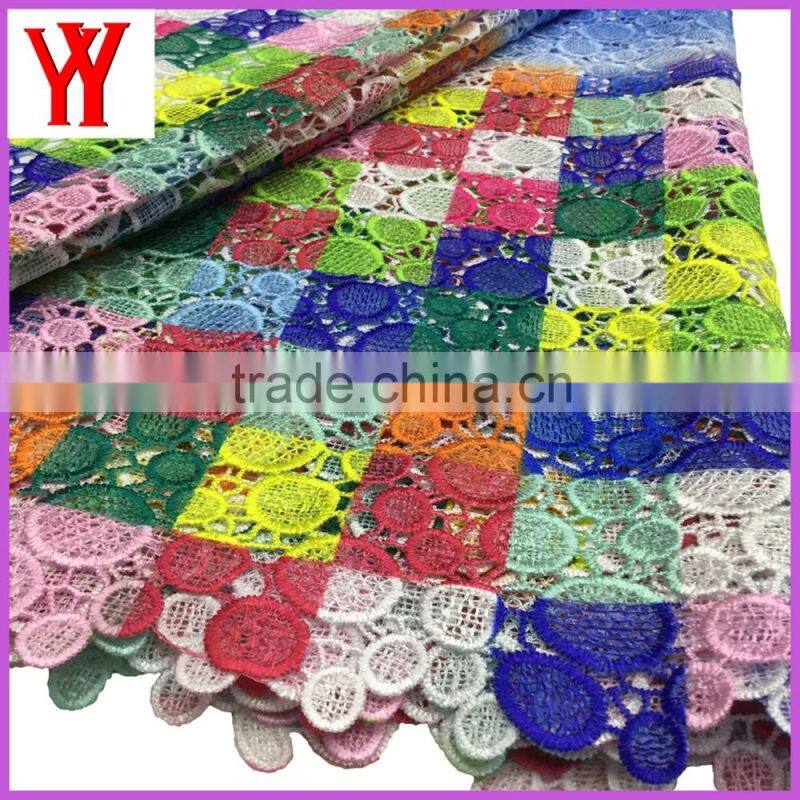 Nigerian lace fabric african cord lace samples cotton embroidered lace collar